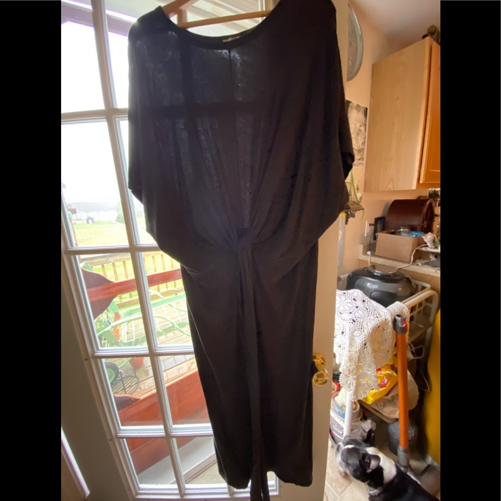 Zara draping cotton dress.. black